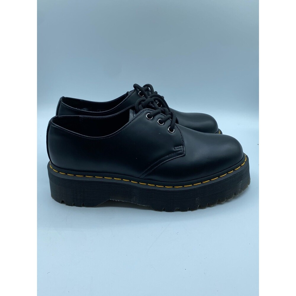 Dr Martens 1461 Quad Platform Shoes Black Smooth Leather L10 M9 EU 42 Hipster